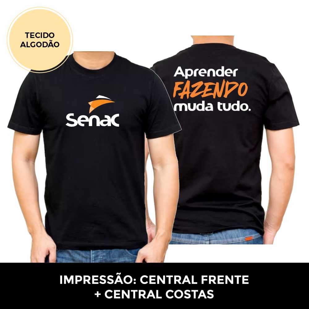 Camiseta Algodão - IMPRESSÃO CENTRAL FRENTE + CENTRAL COSTAS-CA110