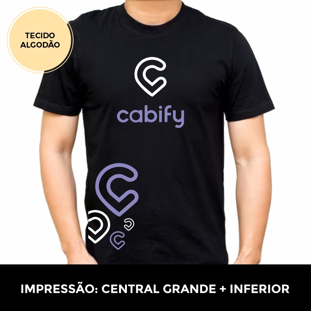 Camiseta Algodão - IMPRESSÃO CENTRAL + INFERIOR-CA111