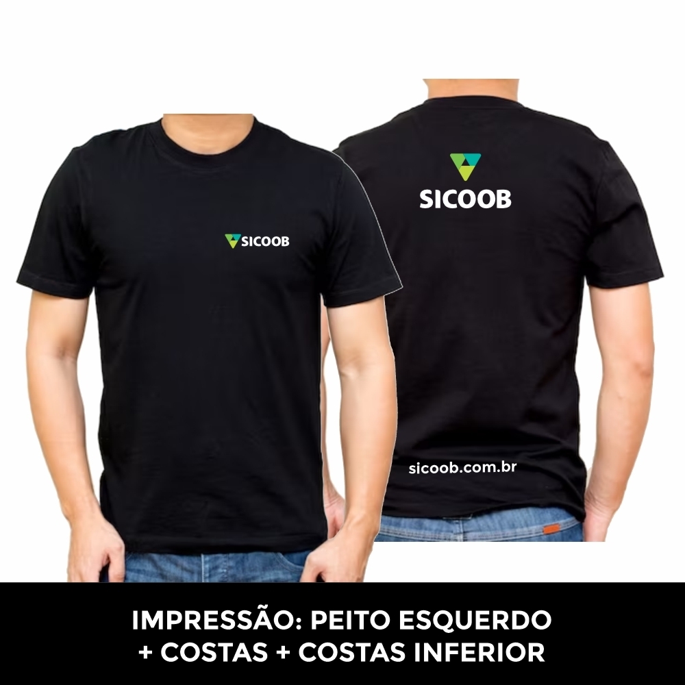 Camiseta Algodão - IMPRESSÃO PEITO + 2X COSTAS-CA106