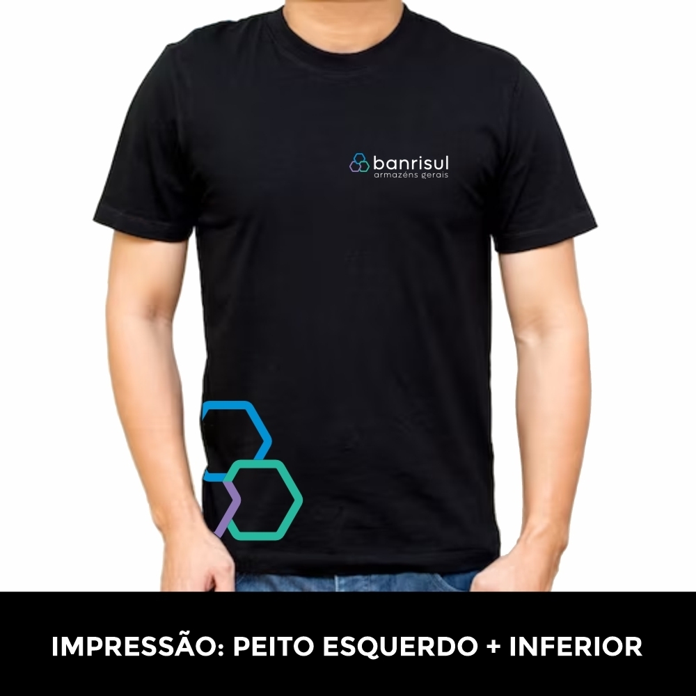 Camiseta Algodão - IMPRESSÃO PEITO + INFERIOR-CA104