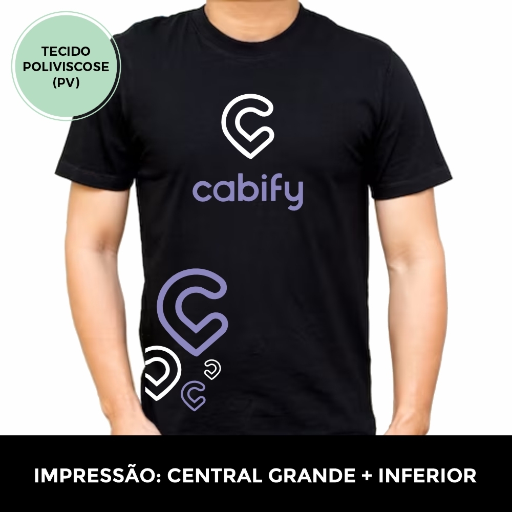 Camiseta Malha Fria (Poliviscose - PV) - IMPRESSÃO CENTRAL + INFERIOR-PV111