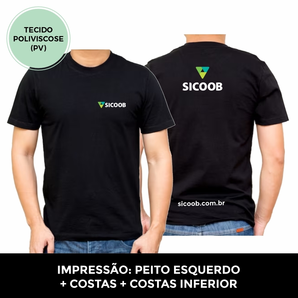 Camiseta Poliviscose (PV) - IMPRESSÃO PEITO + 2X COSTAS-PV106