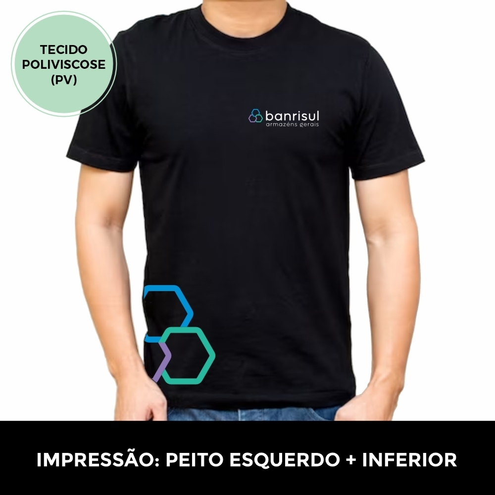 Camiseta Poliviscose (PV) - IMPRESSÃO PEITO + INFERIOR-PV104