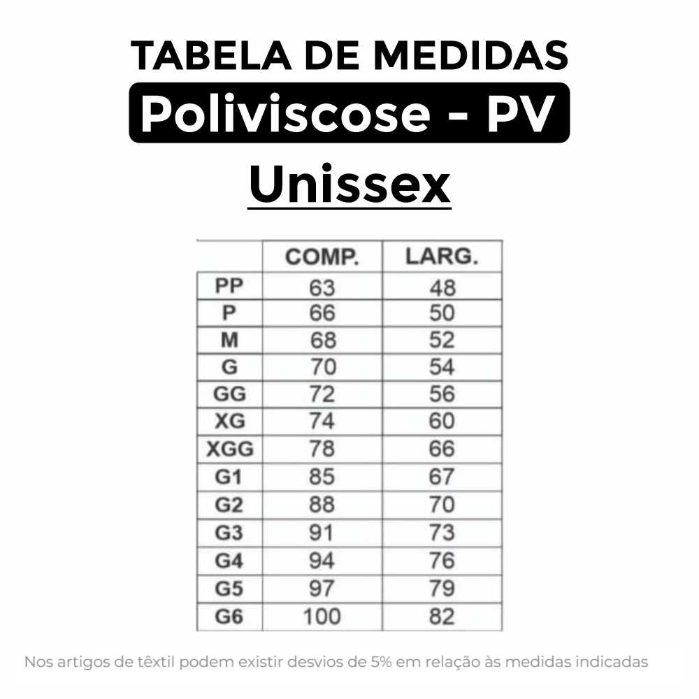 Camiseta Malha Fria (Poliviscose - PV) - IMPRESSÃO CENTRAL FRENTE + CENTRAL COSTAS